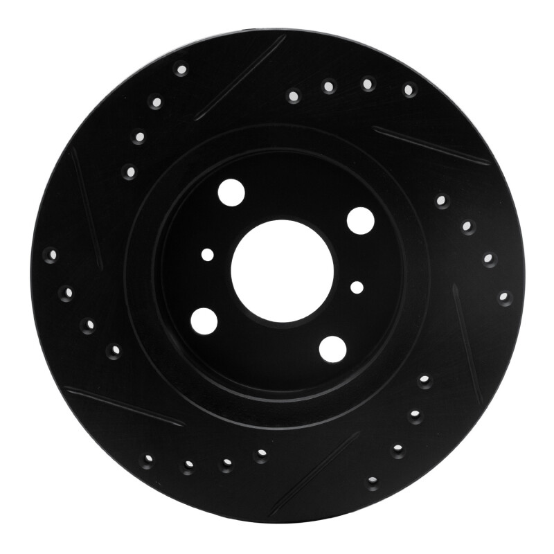 Chevrolet Prizm Brake Rotor (1) - Front Right - R1 Concepts - Drilled & Slotted - Black - `93-`02